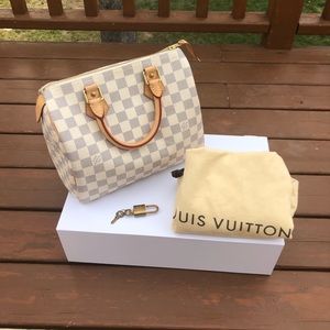 Authentic Louis Vuitton Speedy 25 Classic in Damier Azur print